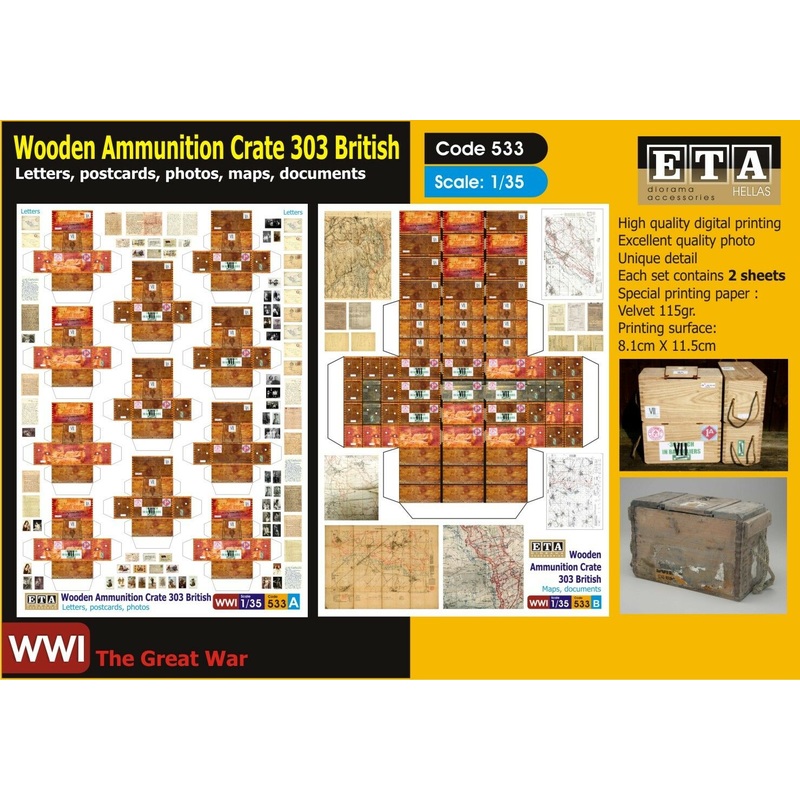 1/35 WWI – Wooden Ammunition Crate 303 British
