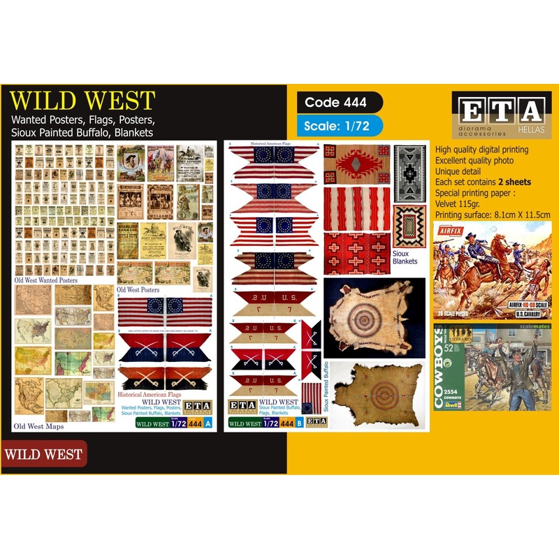 1/72 scale Wild West Flags, Maps, Posters etc