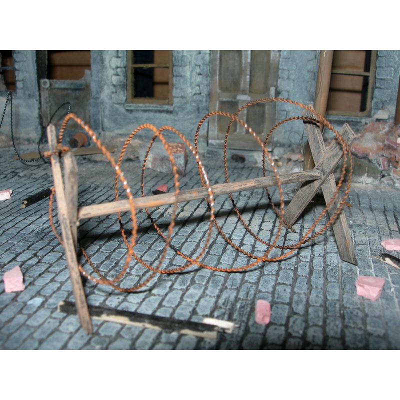 5 meters BARBED WIRE – 16 feet of simulated Razor Wire – Basing Model Railway
