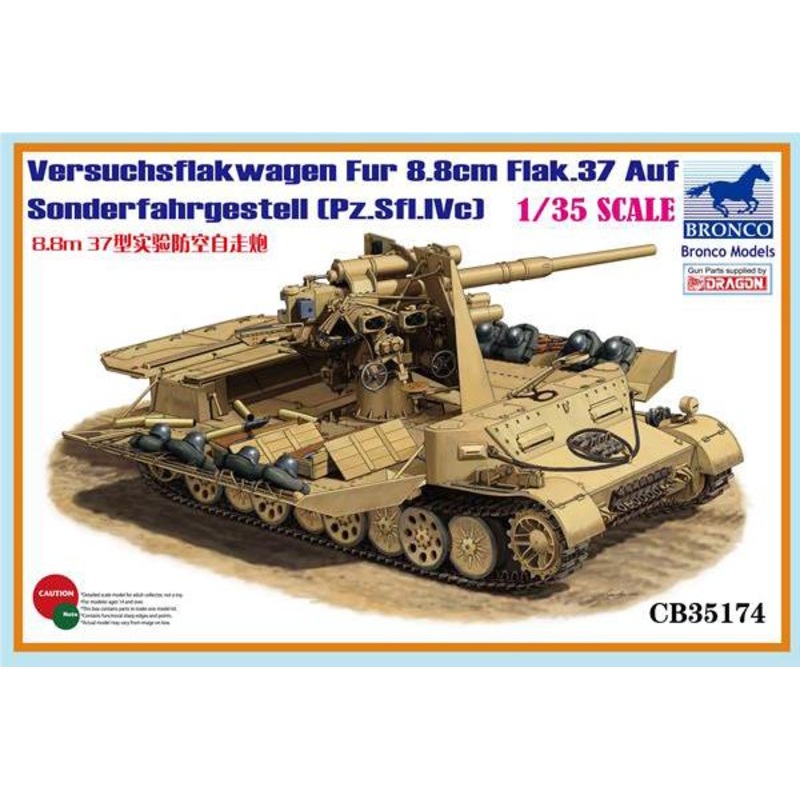 1/35 Scale Versuchsflakwagen 8.8cm Flak 37 auf Sonderfahrgestell (Pz.Sfl.IVc)