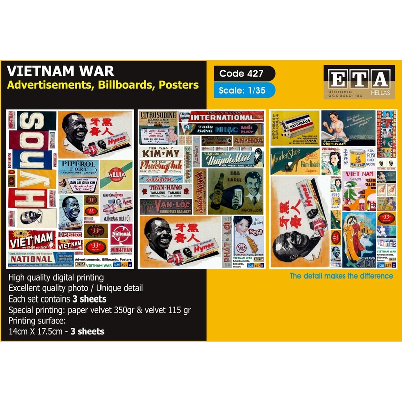 1/35 scale Vietnam War- Advertisements, Billboards, Posters