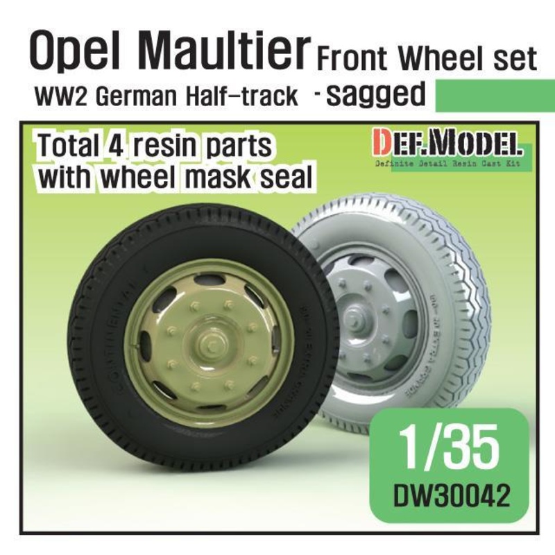 1/35 scale WW2 German Opel Maultier Sagged Front Wheel set ( for Dragon/Italeri 1/35)