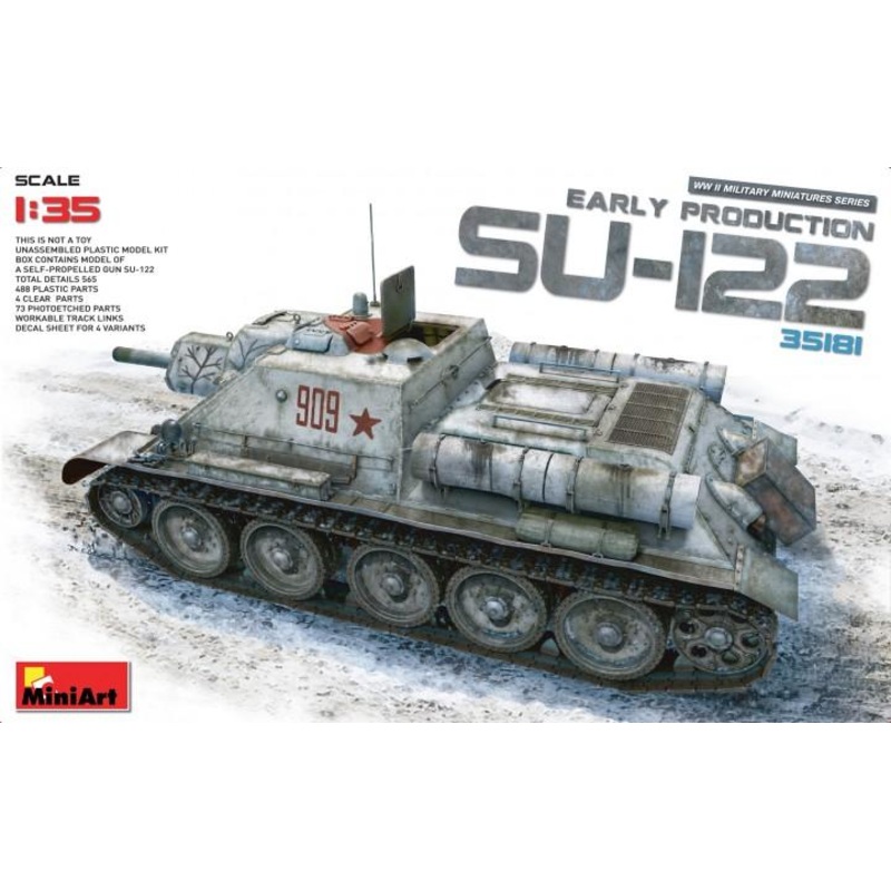 1/35 scale WW2 Soviet SU-122 (early production) Miniart tank