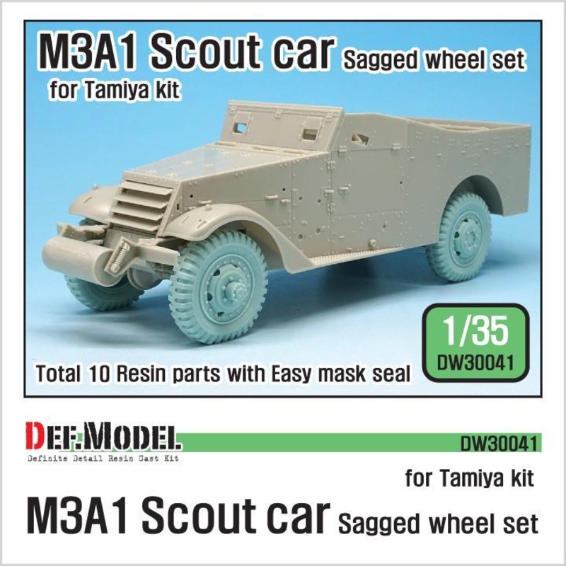 1/35 Scale WW2 US M3A1 Scout car Sagged Wheel set ( for Tamiya 1/35)