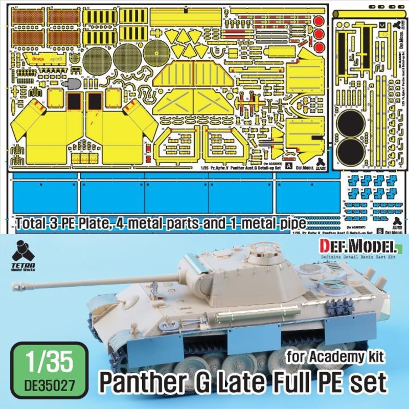 1/35 scale WWII Panther G Fulll PE Detail up set (for 1/35 Panther G kit)