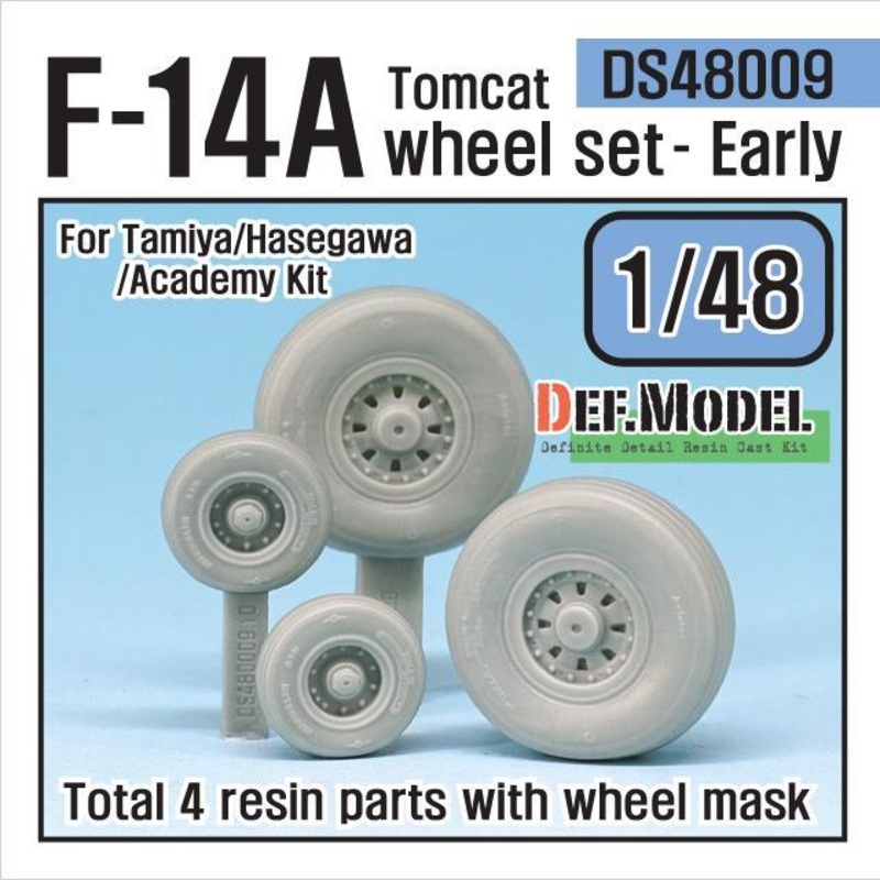 1/48 Scale resin model kit F-14A tomcat sagged wheel set- Early (for Tamiya/hasegawa 1/48)