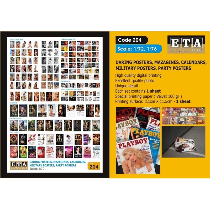 1/72 Scale Daring posters, magazines and calendars