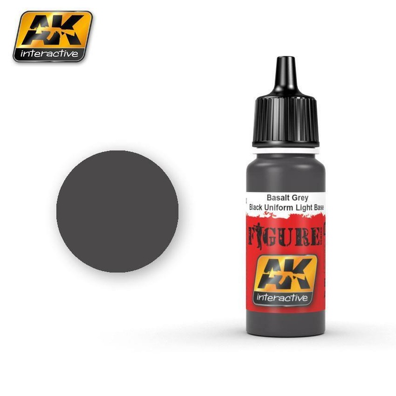 AK ACRYLIC PAINT BASALT GREY / BLACK UNIFOMR LIGHT BASE- 17ml