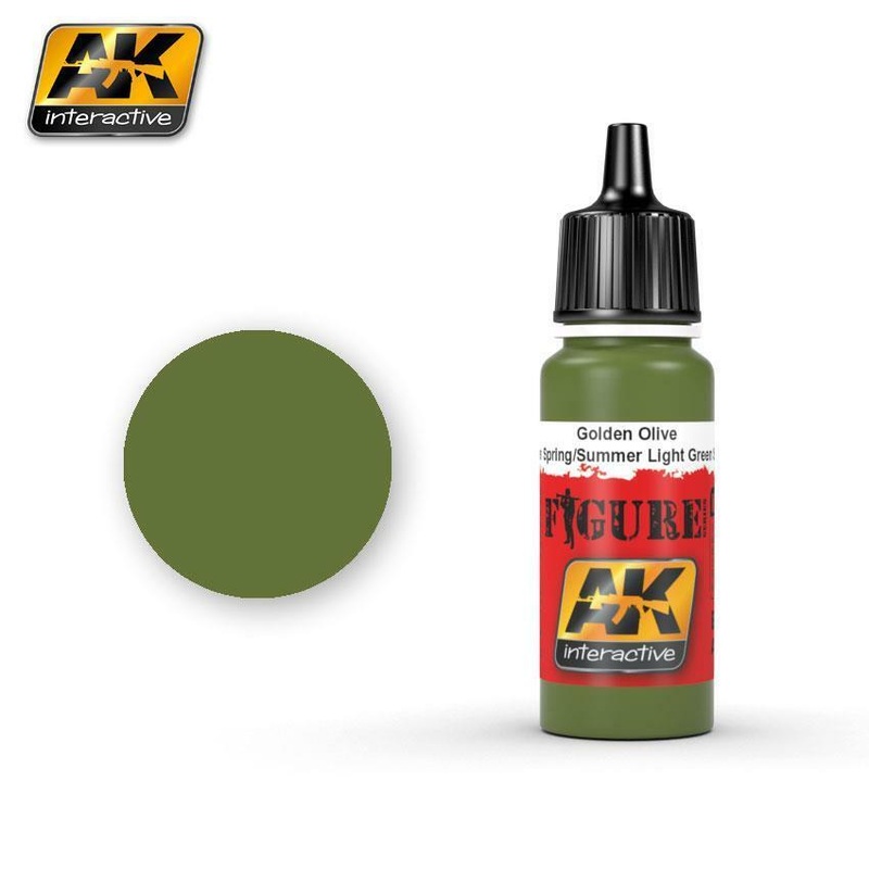 AK ACRYLIC PAINT GOLDEN OLIVE WAFFEN SPRING / SUMMER LIGHT GREEN SPOTS- 17ml