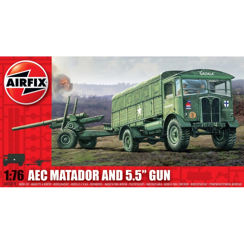 Airfix 1/76 Scale AEC Matador & 5.5inch Gun