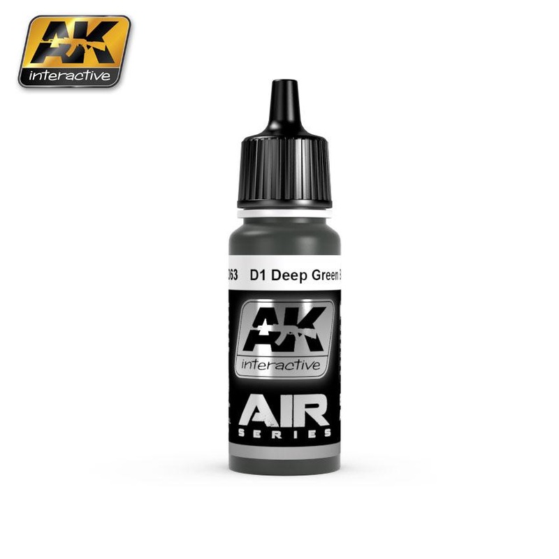 AK ACRYLIC PAINT AIRCRAFT SERIES D1 DEEP GREEN BLACK- 17ml