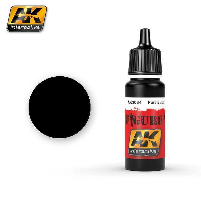 AK ACRYLIC PAINT PURE BLACK- 17ml