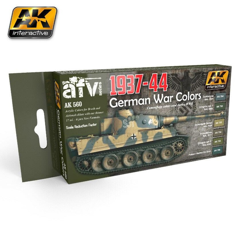 AK ACRYLIC PAINT SET 1937-1944 GERMAN COLORS SET