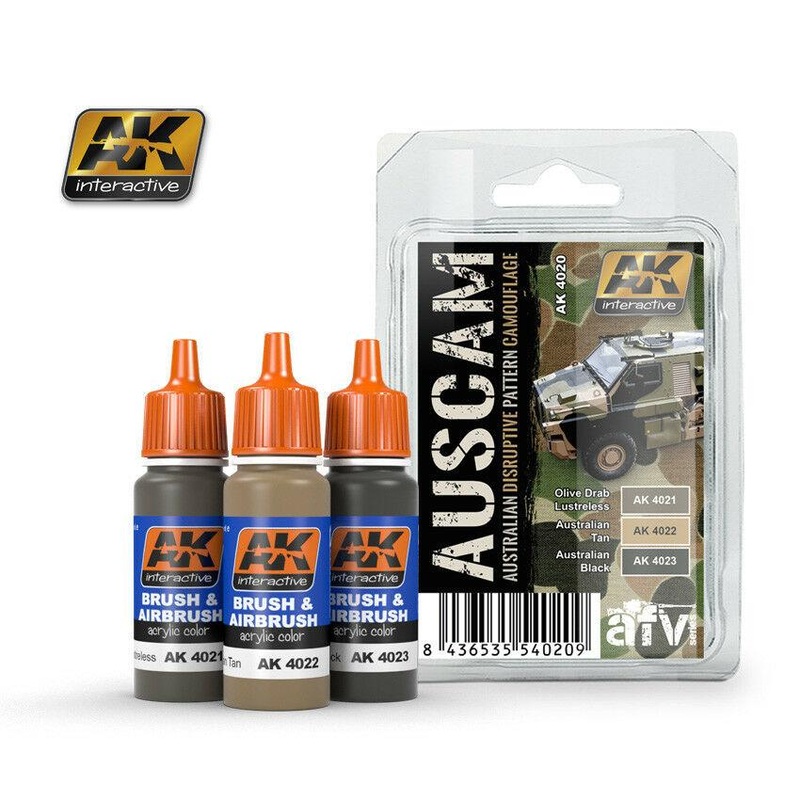 AK ACRYLIC PAINT SET AUSTRALIAN CAMOUFLAGE COLORS