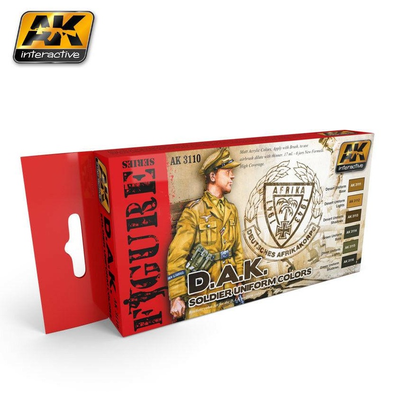 AK ACRYLIC PAINT SET D.A.K. SOLDIER UNIFORM COLORS