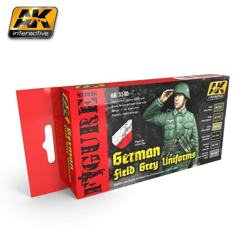 AK ACRYLIC PAINT SET GERMAN FIELD GREY UNIFORMS