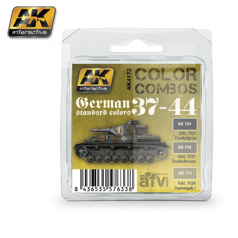 AK ACRYLIC PAINT SET GERMAN STANDARD  37-44 COLOR COMBO