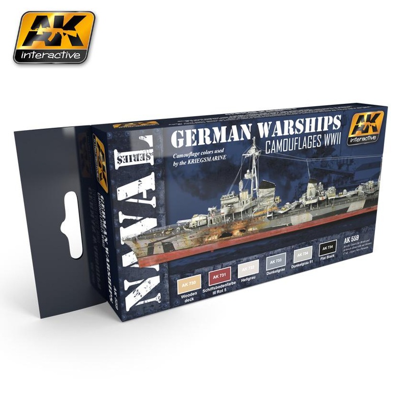 AK ACRYLIC PAINT SET GERMAN WARSHIPS COLORS SET