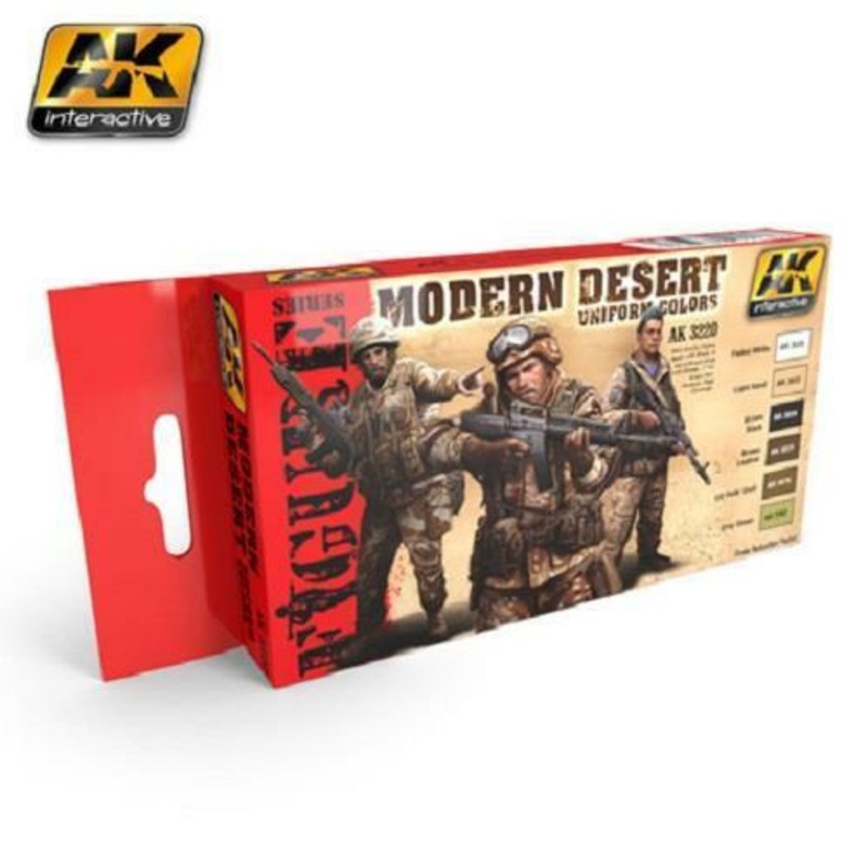 AK ACRYLIC PAINT SET MODERN DESERT UNIFORM COLORS