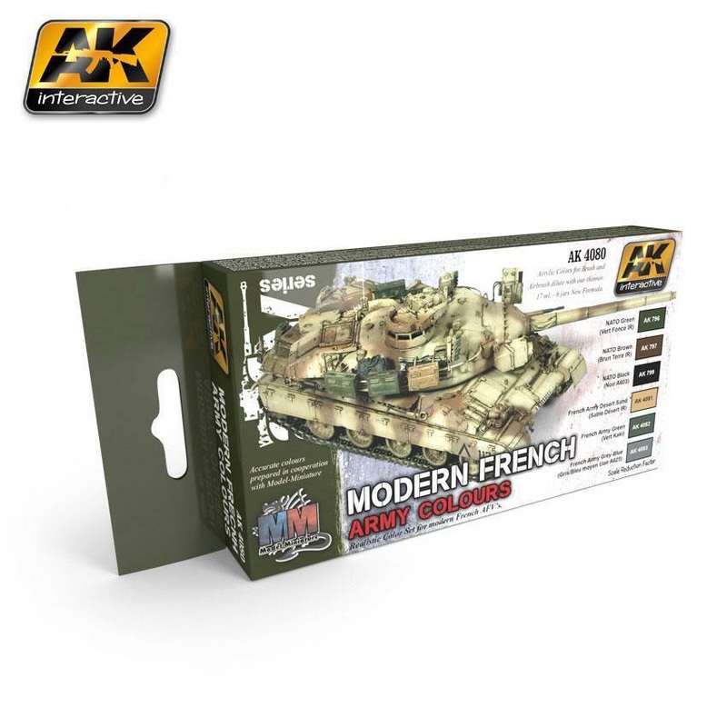 AK ACRYLIC PAINT SET MODERN FRENCH ARMY COLOURS