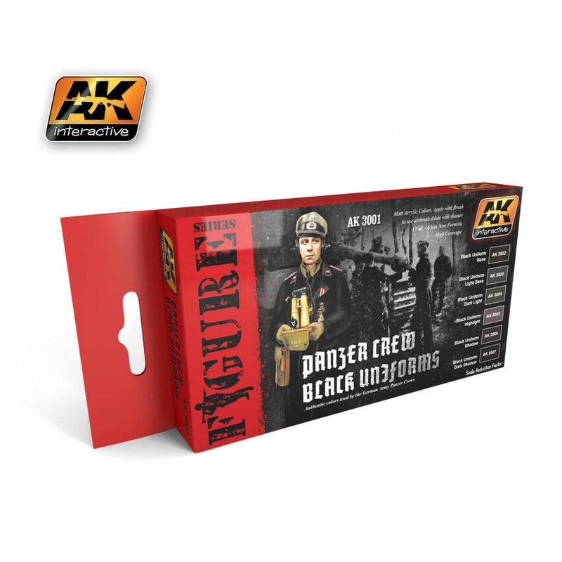 AK ACRYLIC PAINT SET PANZER CREW BLACK UNIFORMS COLORS SET