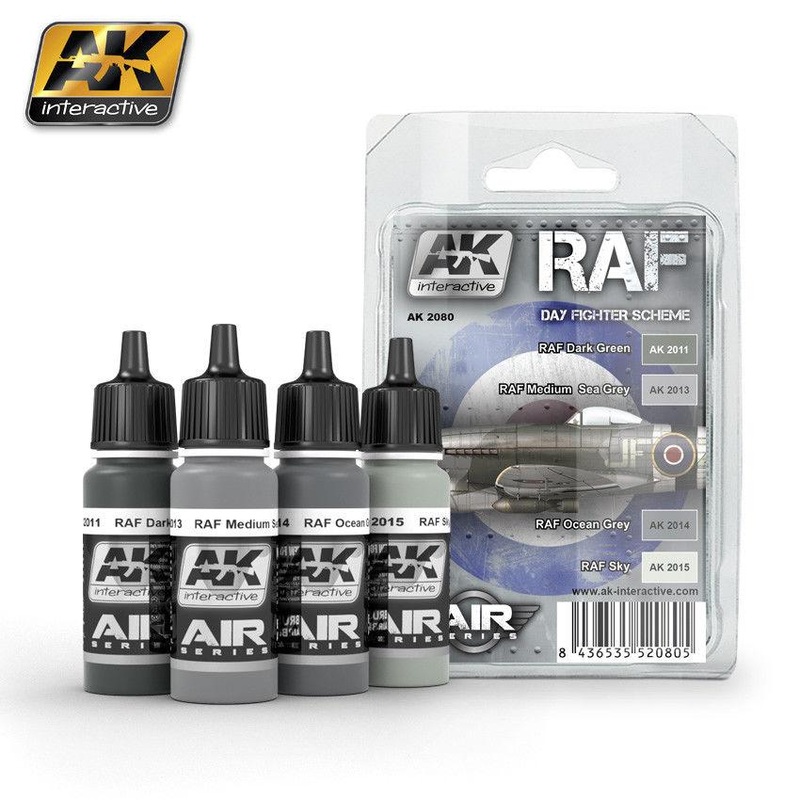 AK ACRYLIC PAINT SET RAF DAY FIGTHER SCHEME
