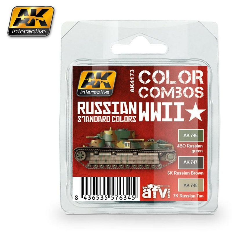 AK ACRYLIC PAINT SET RUSSIAN WWII STANDARD COLORS COMBO