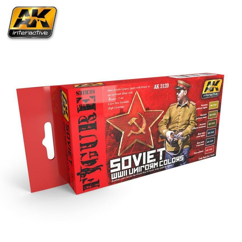 AK ACRYLIC PAINT SET SOVIET WWII UNIFORM COLORS