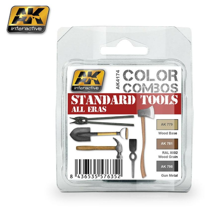 AK ACRYLIC PAINT SET STANDARD TOOLS ALL ERAS COLOR COMBO