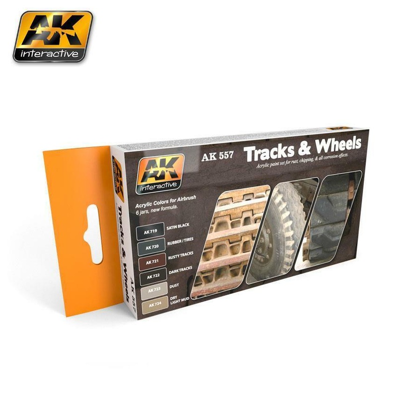 AK ACRYLIC PAINT SET TRACK AND WHEELS COLORS SET