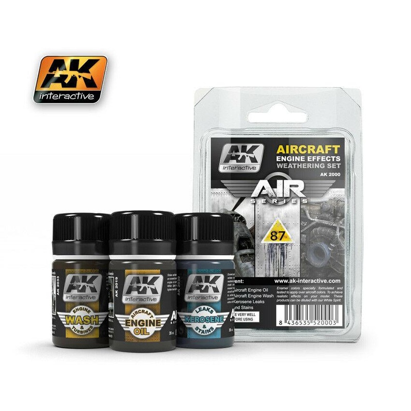 AK AIRCRAFT WEATHERING AIRCRAFT ENGINE WEATHERING SET
