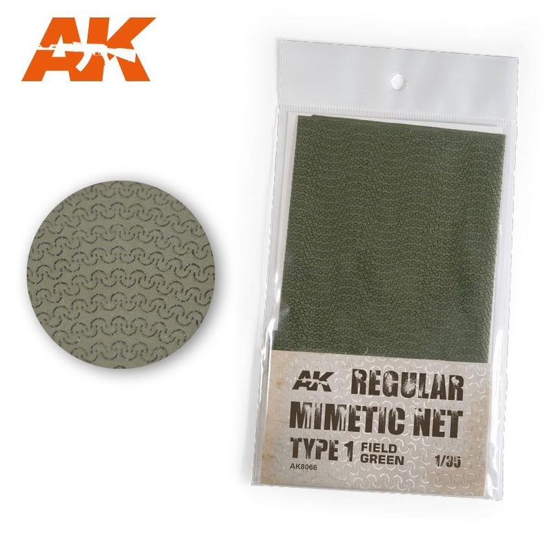 AK Interactive – 1/35 scale REGULAR CAMOUFLAGE NET Type 1 FIELD GREEN