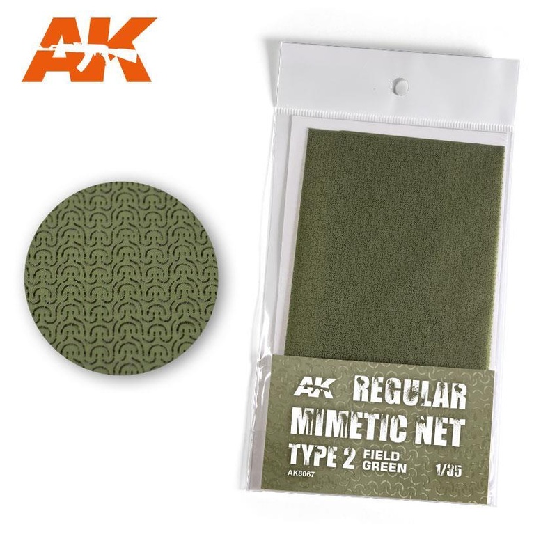 AK Interactive – 1/35 scale REGULAR CAMOUFLAGE NET Type 2 FIELD GREEN
