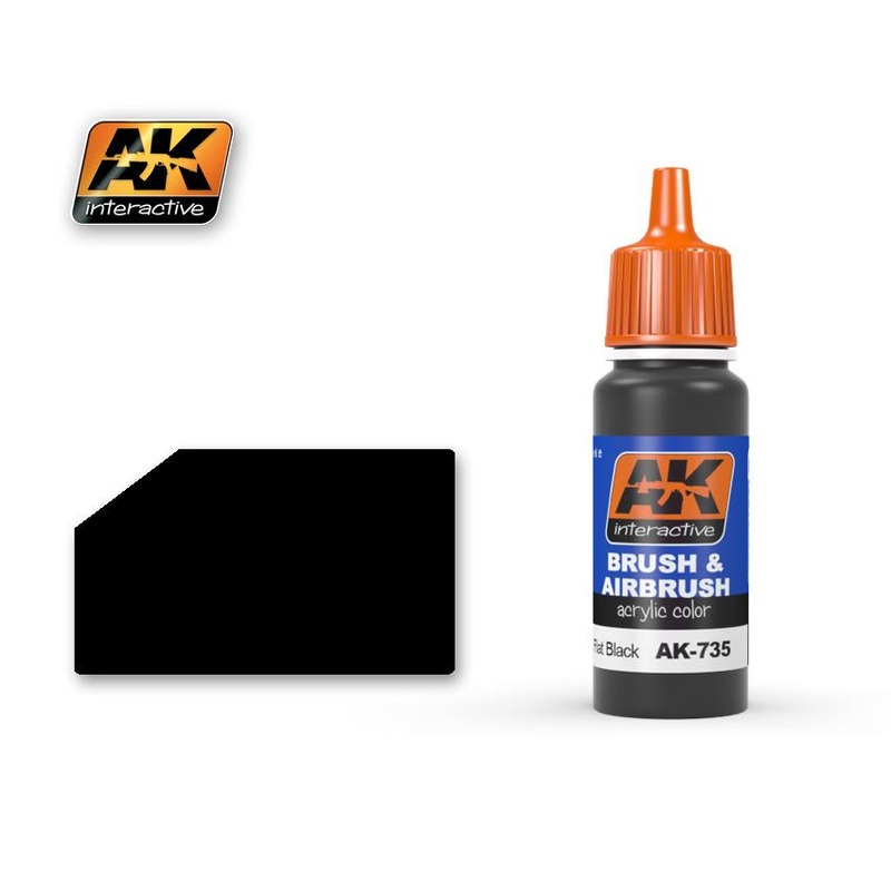 AK ACRYLIC PAINT FLAT BLACK- 17ml
