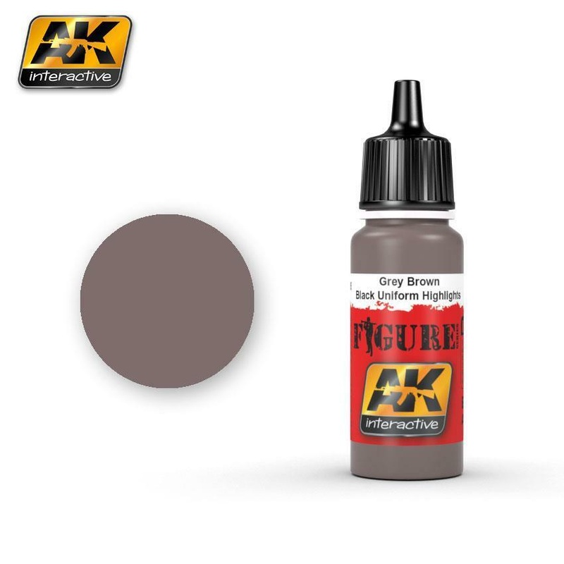 AK ACRYLIC PAINT GREY BROWN / BLACK UNIFORM HIGHLIGHTS- 17ml
