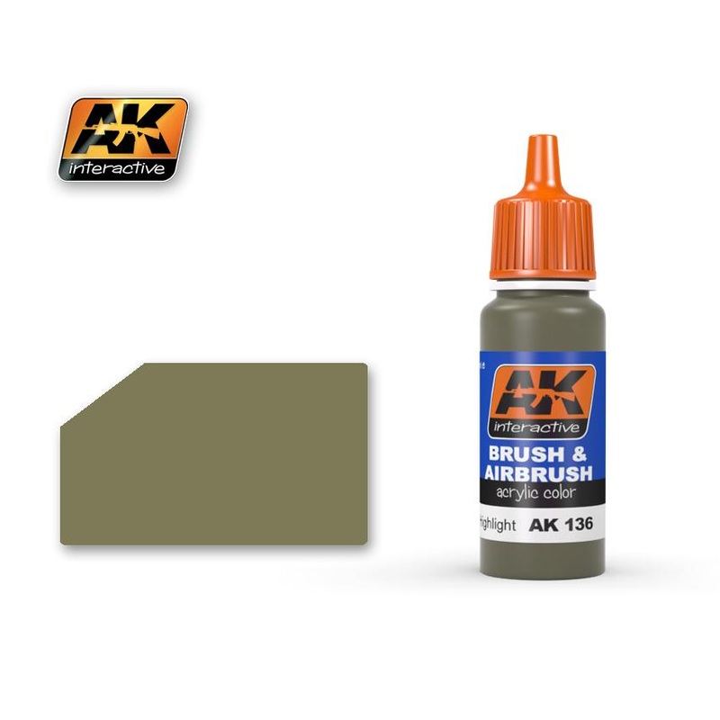 AK ACRYLIC PAINT OLIVE DRAB HIGH LIGHTS- 17ml
