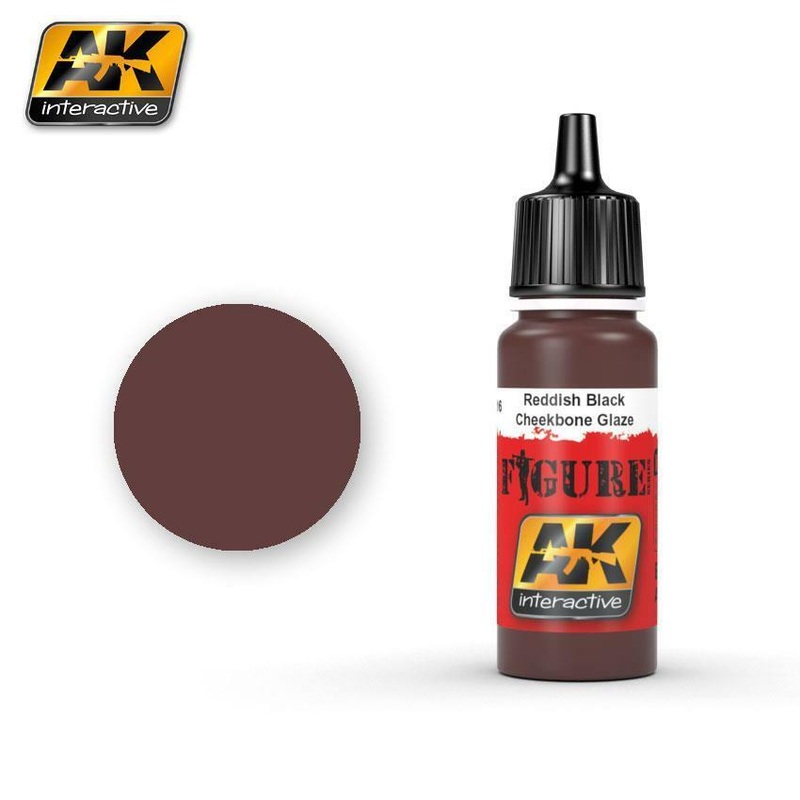 AK ACRYLIC PAINT REDDISH BLACK CHEEKBONE GLAZE- 17ml