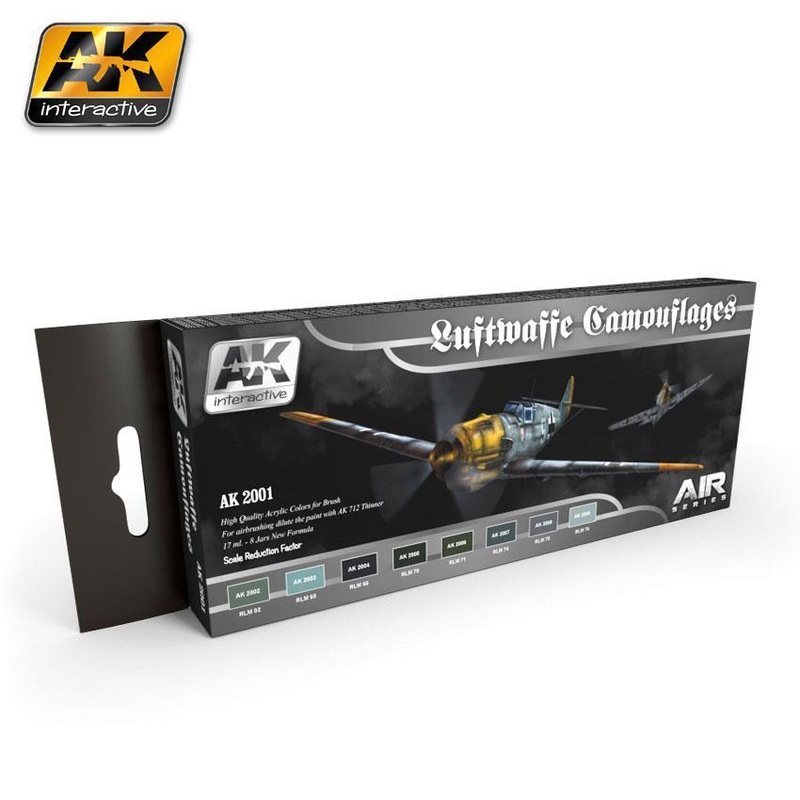 AK ACRYLIC PAINT SET LUFTWAFFE CAMOUFLAGES COLORS SET
