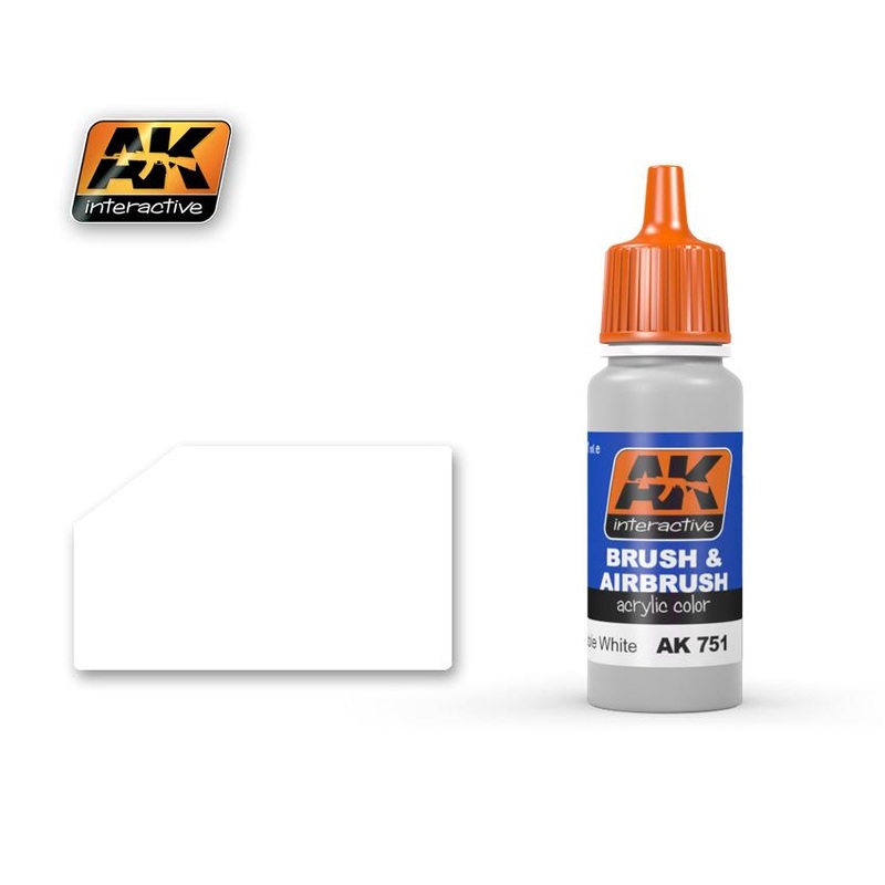 AK ACRYLIC PAINT WASHABLE WHITE PAINT- 17ml