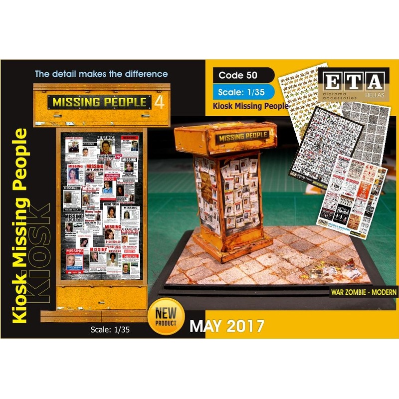 1/35 scale Stand- For missing people posters
