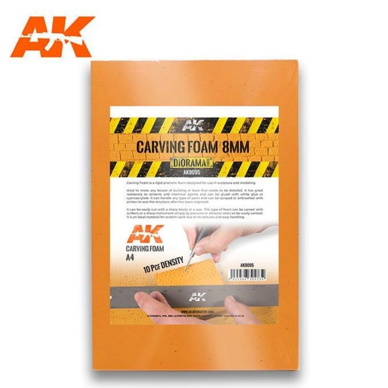 AK Interactive – Carving foam 8mm A4 size