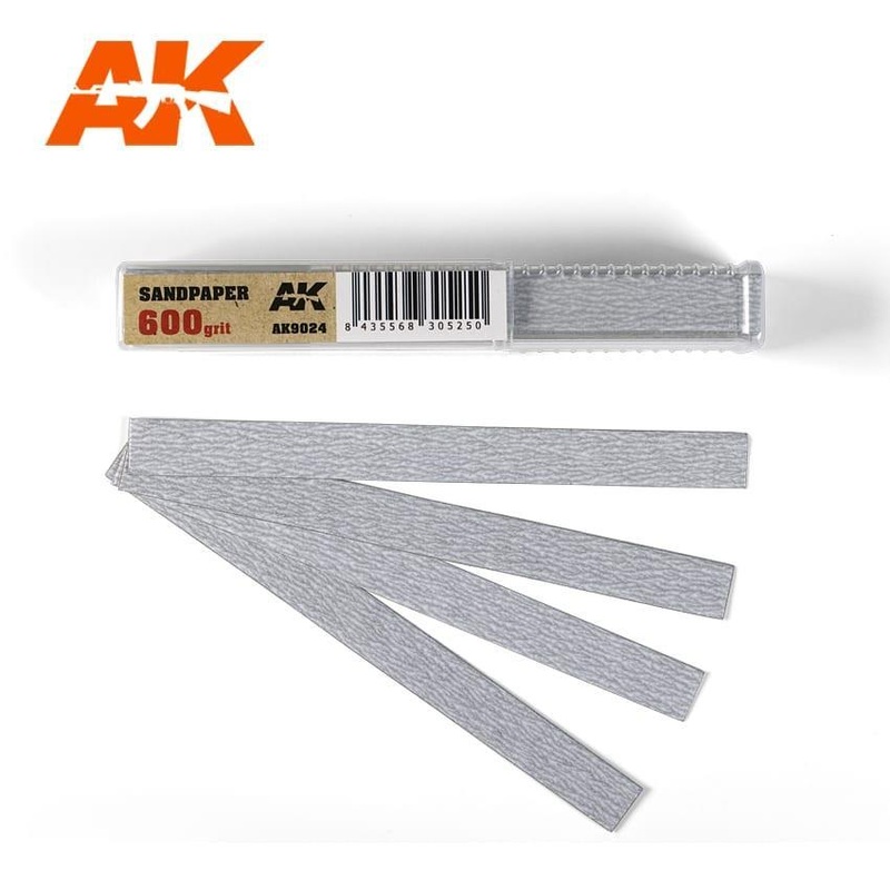 AK Interactive Dry Sandpaper 600 grit x 50 units