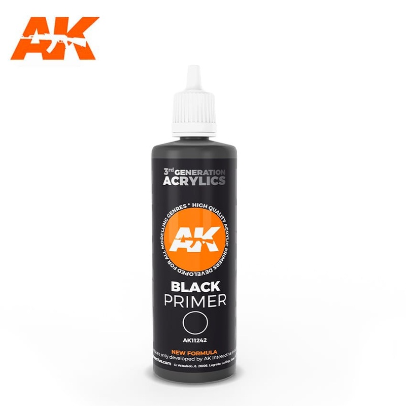 AK Interactive Gen 3 – Black Primer 100 ml 3rd Generation
