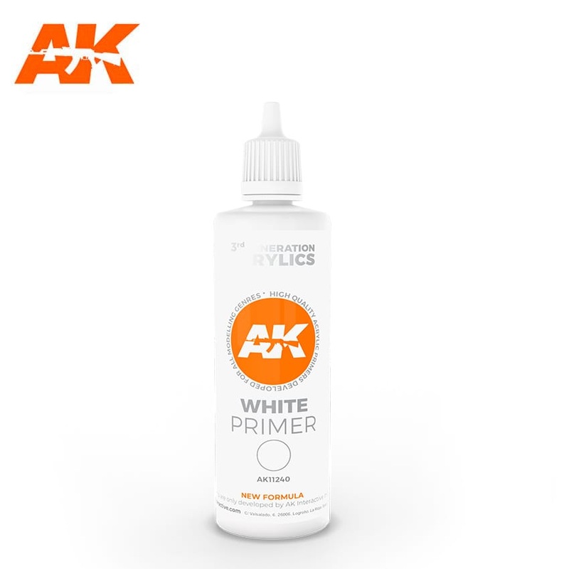 AK Interactive Gen 3 – White Primer 100 ml  3rd Generation