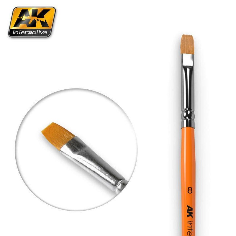 AK INTERACTIVE PAINT BRUSH – FLAT BRUSH 8 SYNTHETIC