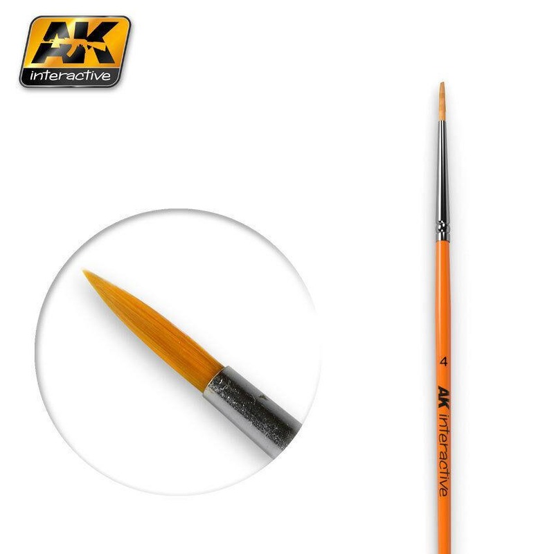 AK INTERACTIVE PAINT BRUSH – ROUND BRUSH 4 SYNTHETIC
