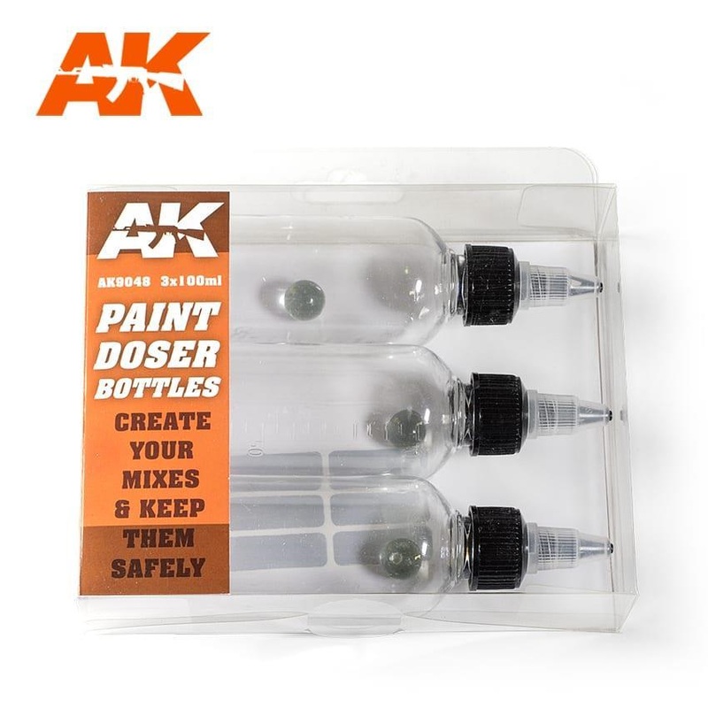 AK Interactive Paint Doser Bottles 3×100 ml