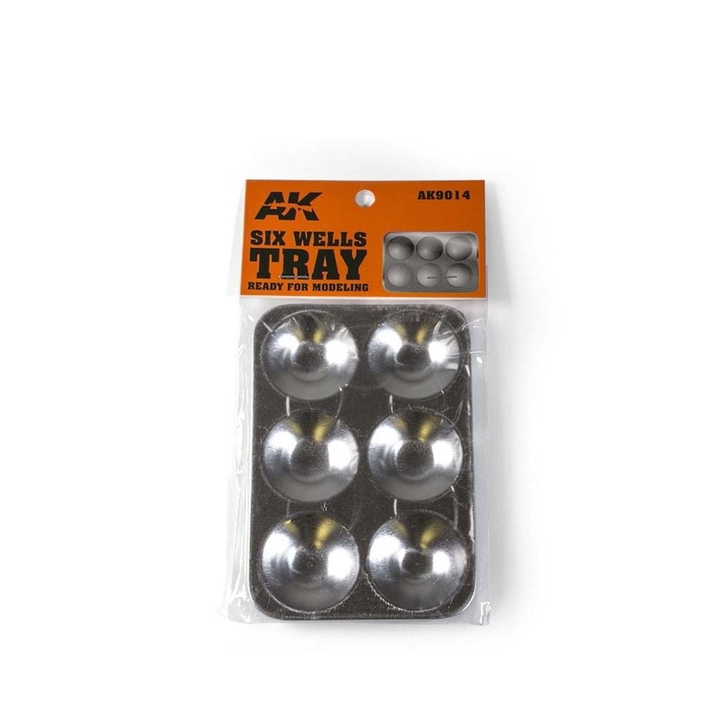 AK Interactive Six Wells Paint Tray ready for modelling