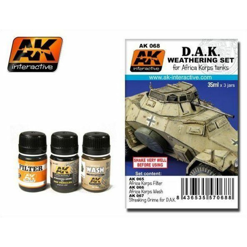 AK WEATHERING AFRIKA KORPS WEATHERING SET