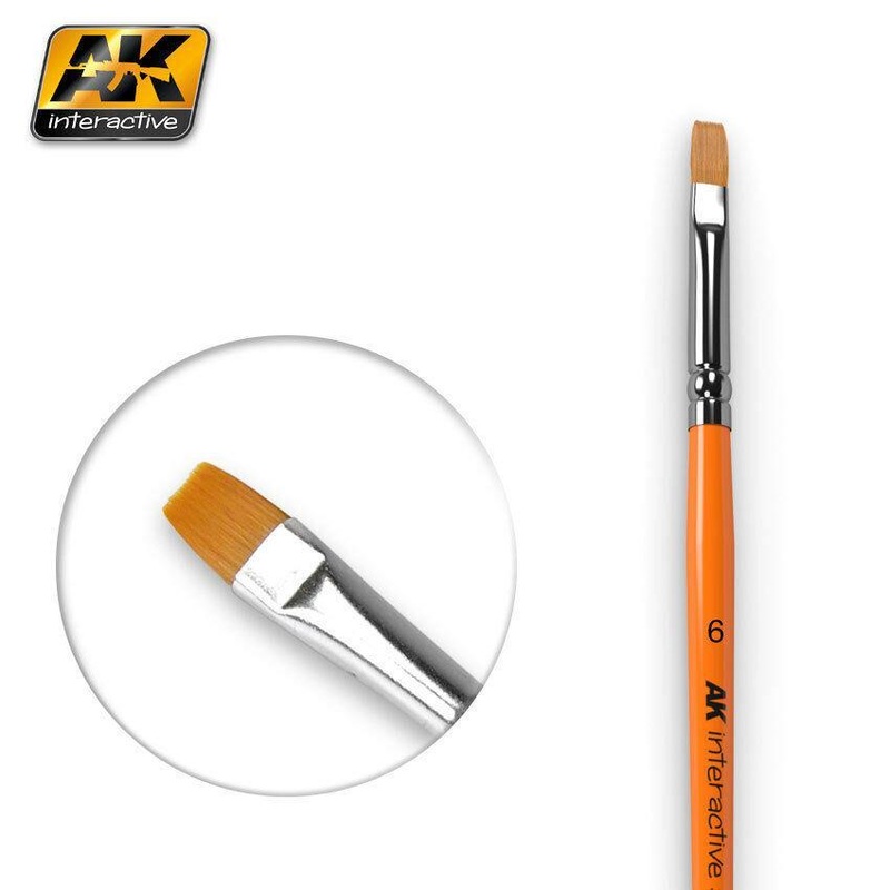 AK INTERACTIVE PAINT BRUSH – FLAT BRUSH 6 SYNTHETIC